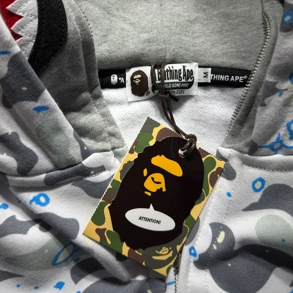 BAPE ABC Camo Double Shark Full Zip Hoodie 'White’ - Picture 8 of 9
